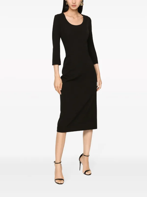 Dolce & Gabbana wool-blend Midi Dress | Black | FARFETCH OM