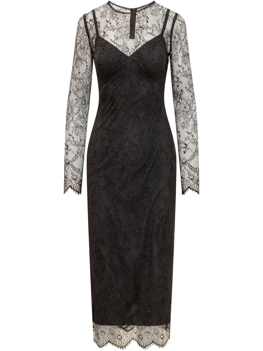 Dolce & Gabbana vestido midi semitraslúcido | negro | Image 1