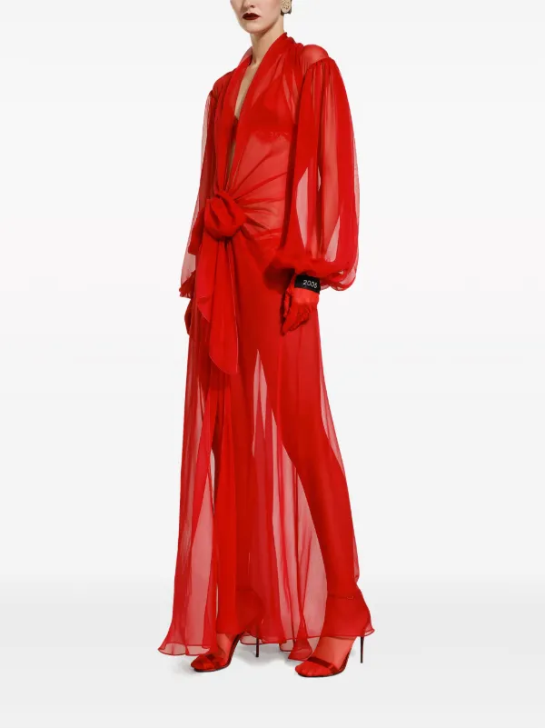 DOLCE&GABBANA ワンピース Printed silk chiffon maxi 680195 Dolce & Gabbana Silk Chiffon Maxi Dress | Red | FARFETCH
