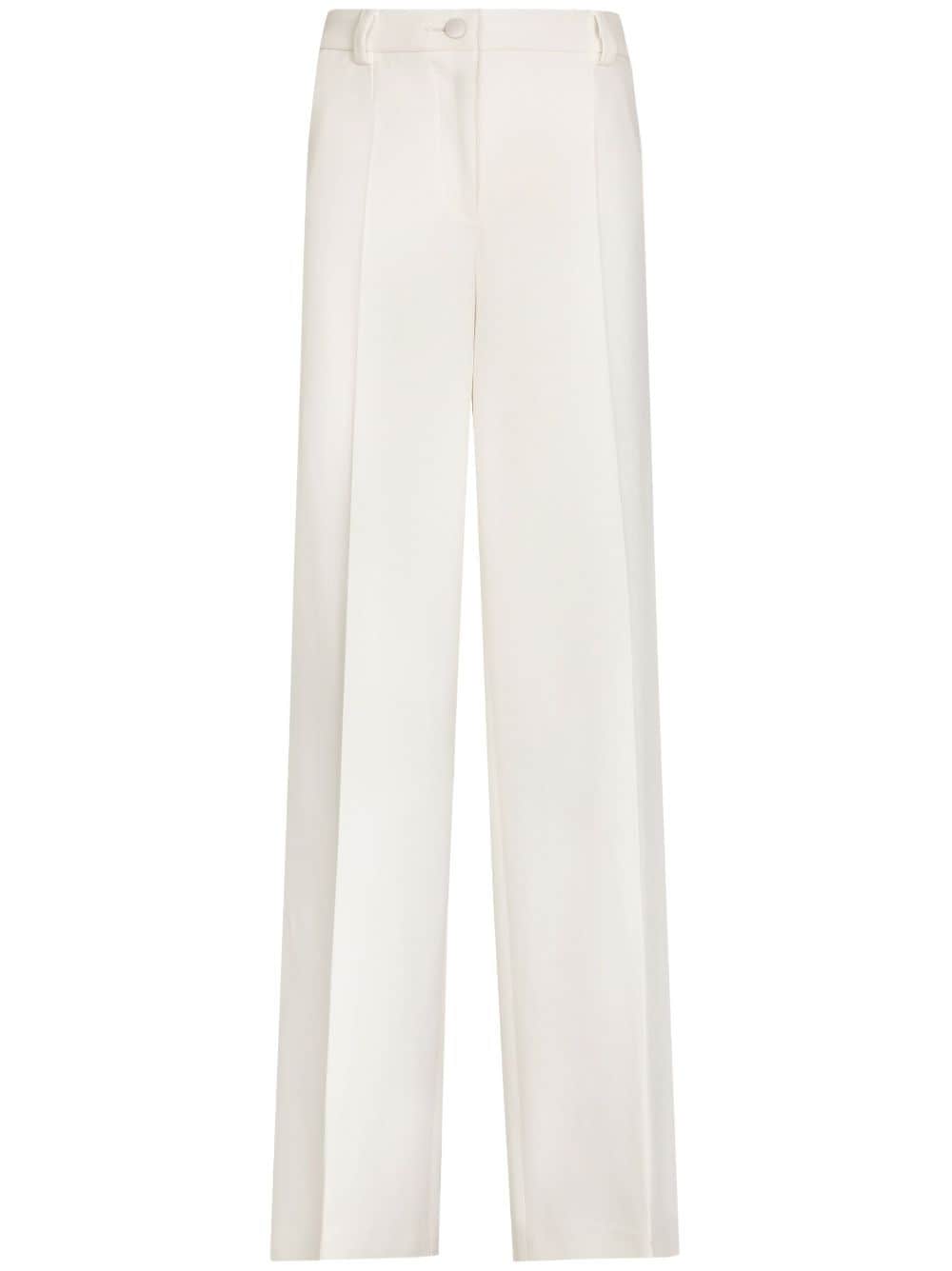 Dolce & Gabbana Tailored Wide-leg Trousers In White