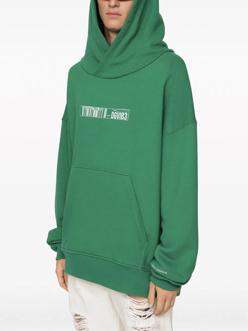 Dolce & Gabbana DGVIB3 プリント フーディ パーカー グリーン Dolce & Gabbana DGVIB3 graphic-print Cotton Hoodie | Green
