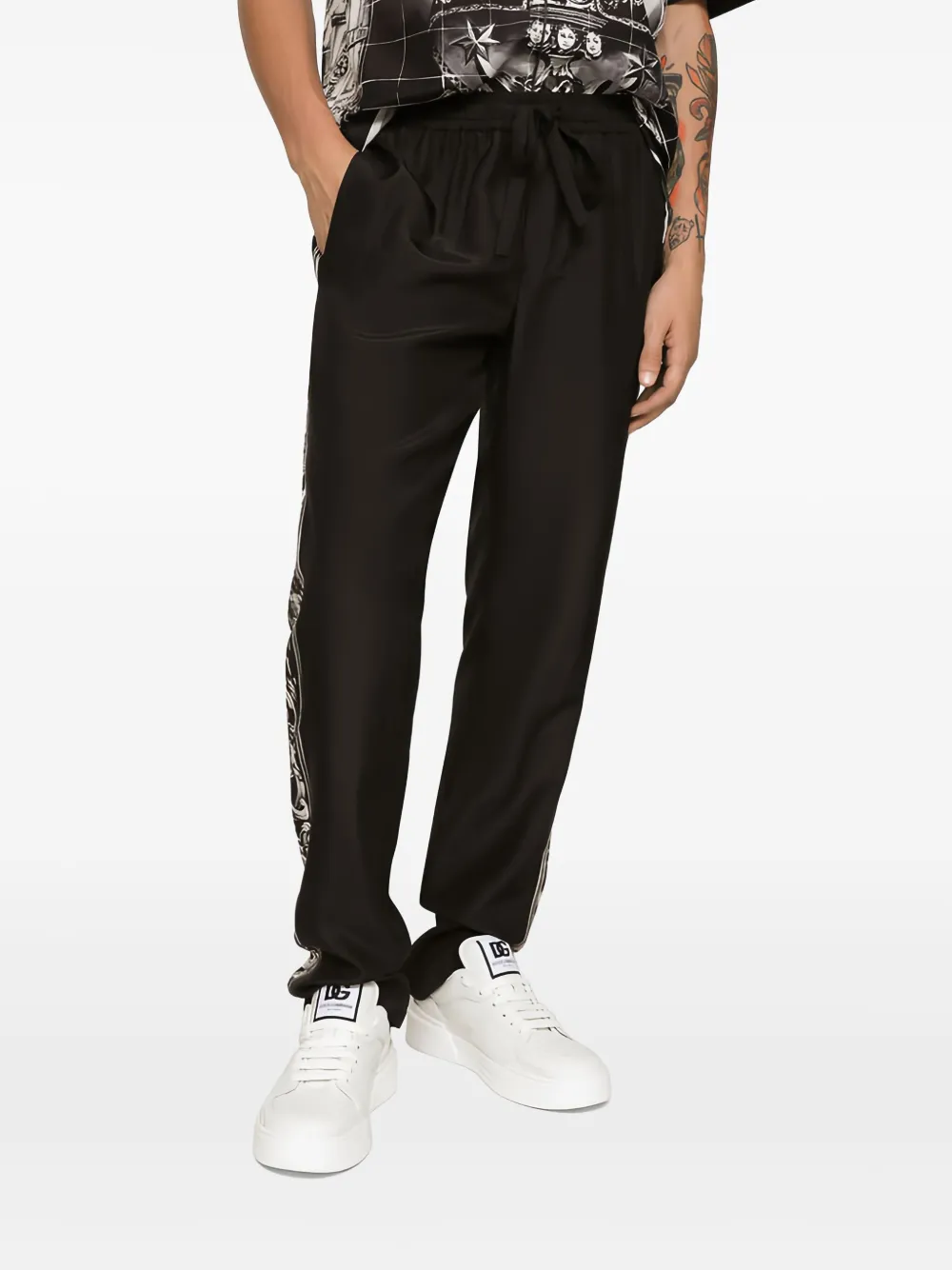 Dolce & Gabbana Geruite broek Zwart