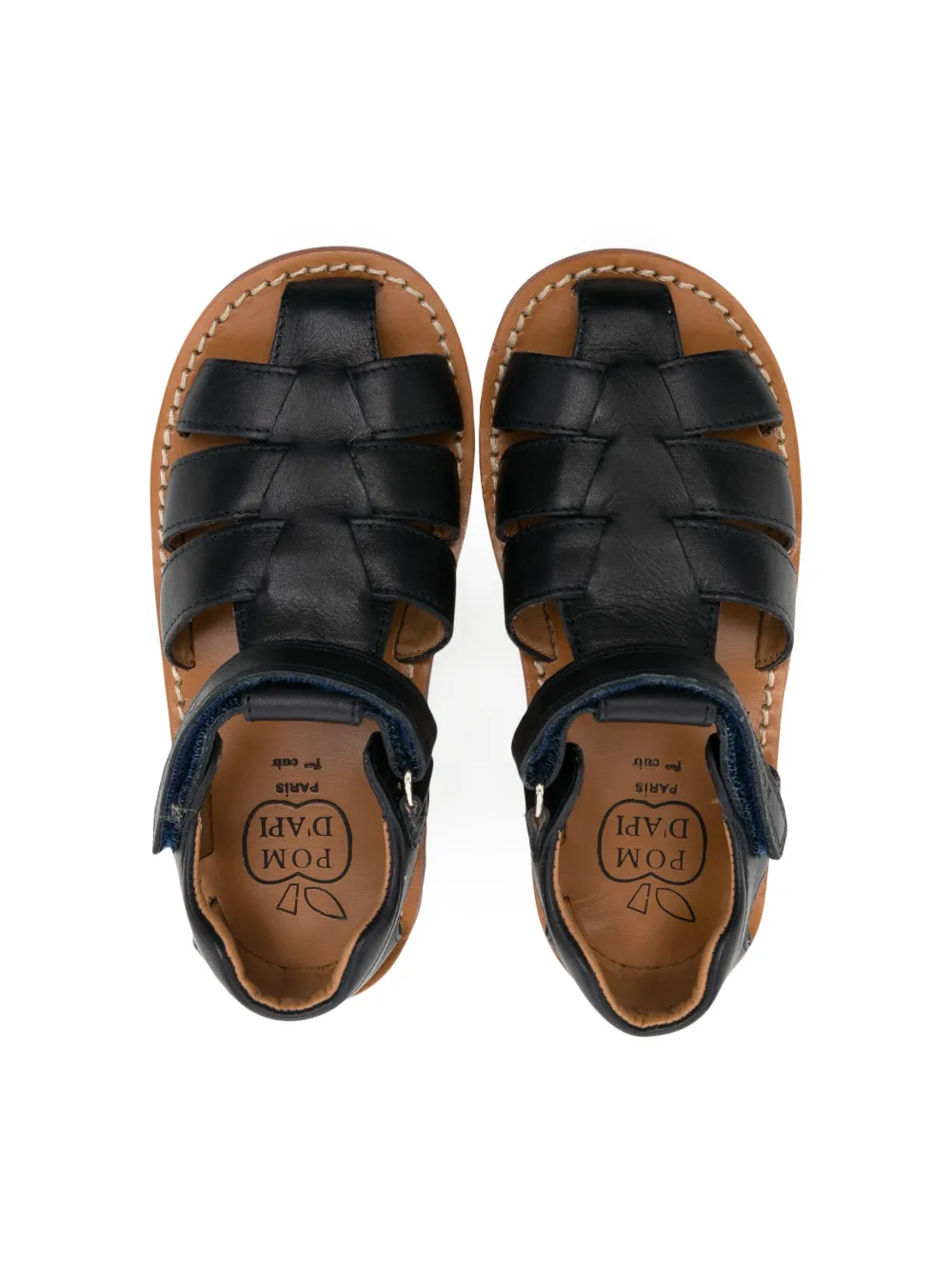 Pom D'api Touch-strap Caged-design Sandals In Blue