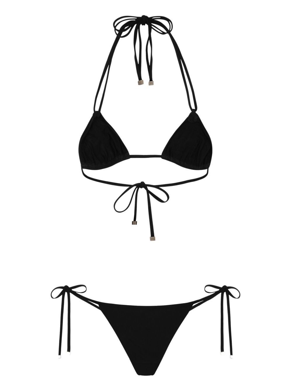 Dolce & Gabbana DGVIB3 Triangel bikini met logoprint - Zwart