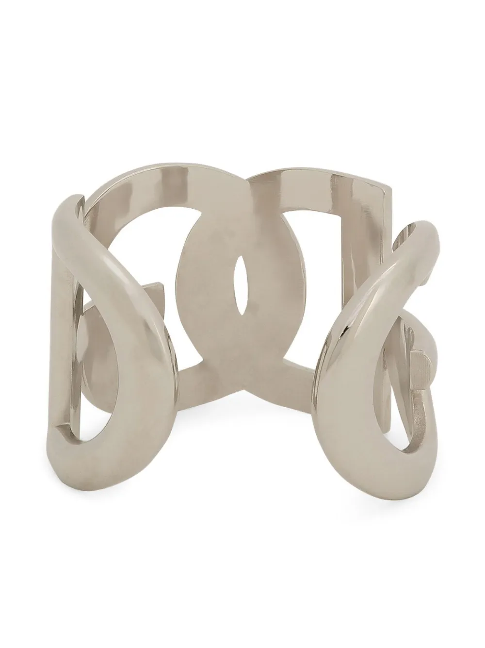  Dolce & Gabbana Bracelet Torque à Plaque Logo - Argent 