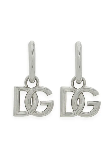 Dolce & Gabbana logo-charm hoop earrings