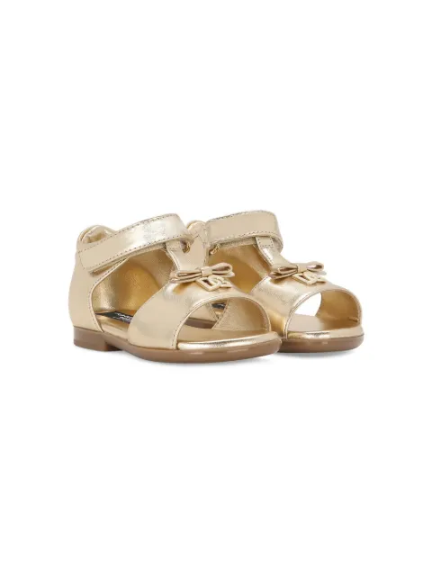 Dolce & Gabbana Kids logo-plaque leather sandals