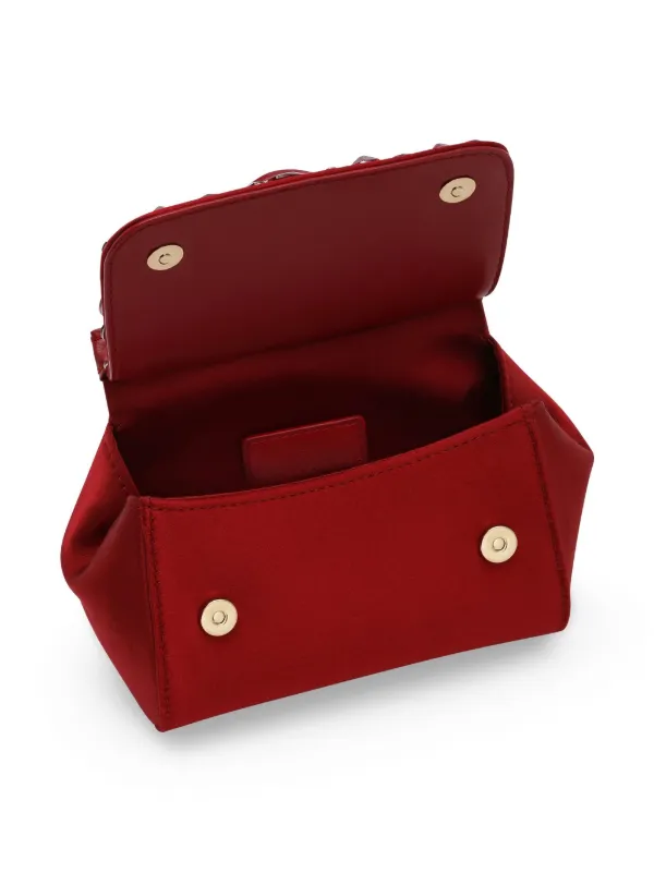 Dolce & Gabbana Kids Mini Sicily Leather Handbag | Red  display picture 2