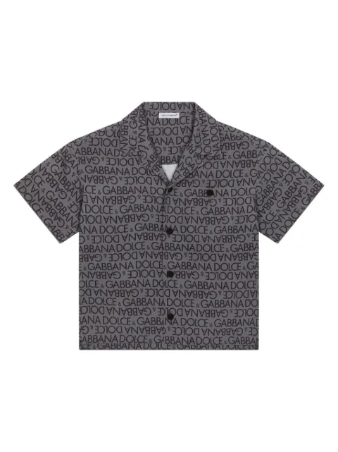 Dolce & Gabbana Kids logo-print camp collar shirt 