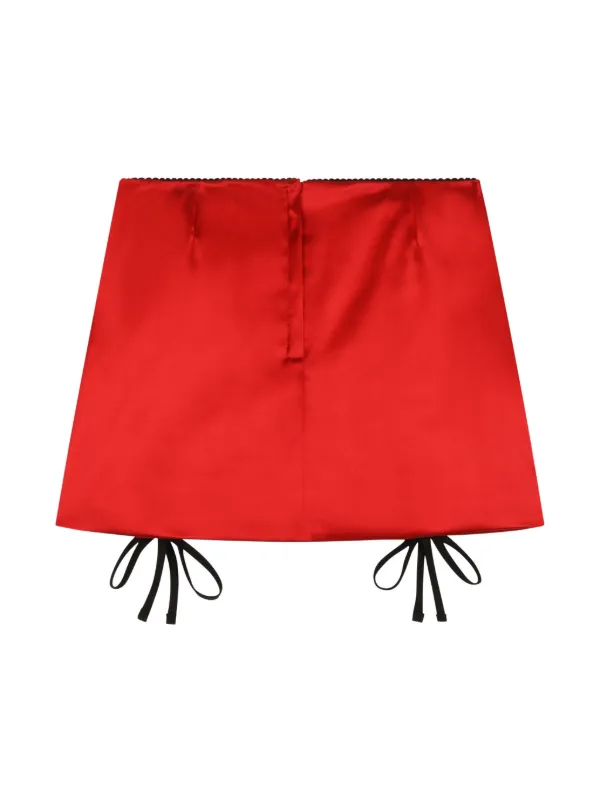 Topshop red satin outlet mini skirt