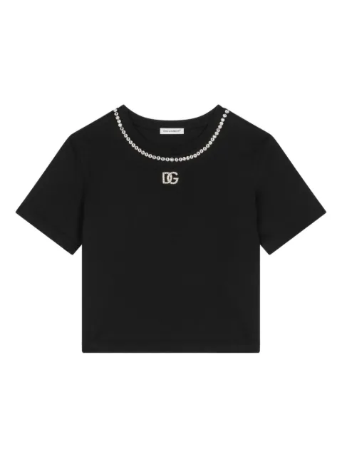Dolce & Gabbana Kids crystal-embellished cotton T-shirt