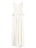 Saiid Kobeisy peplum beaded crepe dress - White