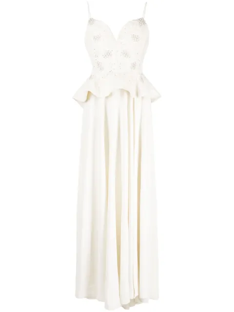 Saiid Kobeisy peplum beaded crepe dress