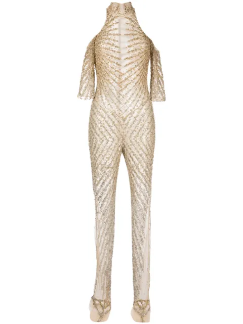 Saiid Kobeisy off-shoulder beaded jumpsuit