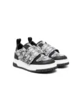 Moschino Kids logo-print touch-strap sneakers - Black