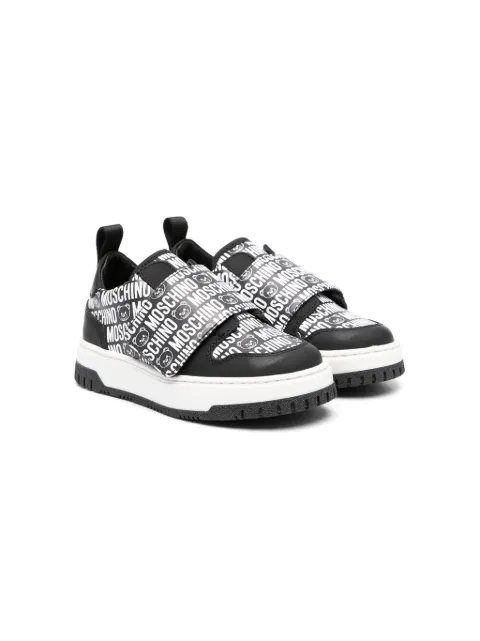 Moschino Kids logo-print touch-strap sneakers
