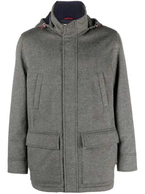 Brunello Cucinelli معطف كشمير مبطن بهودي