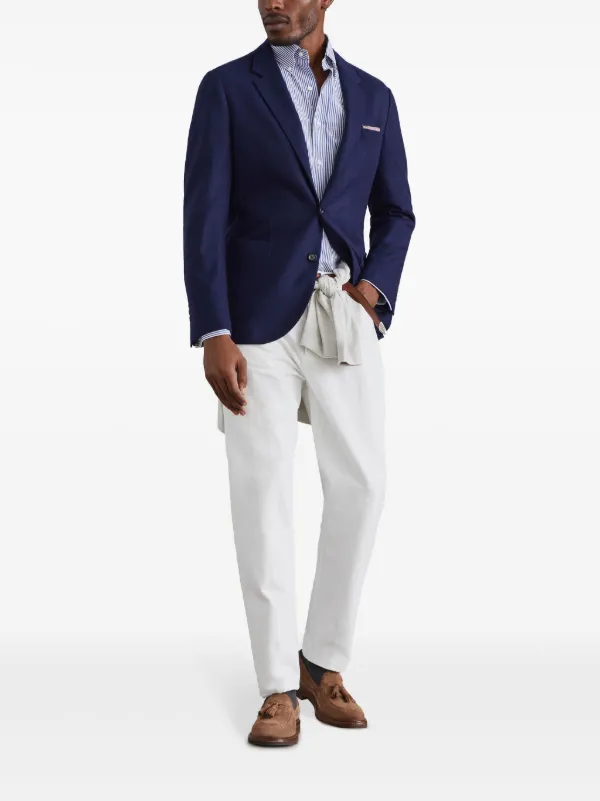 Brunello Cucinelli Blazer De Cashmere Com Abotoamento | Azul