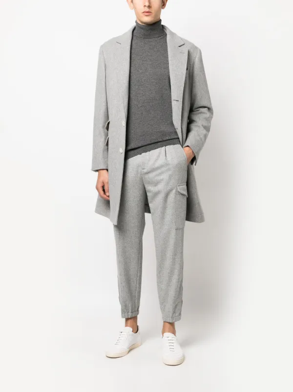 Brunello Cucinelli Herringbone Tapered Wool Trousers - Farfetch