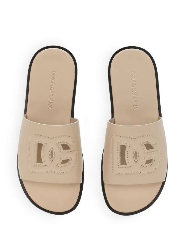[DOLCE&GABBANA] レザーサンダル Dolce & Gabbana レザー サンダル | ニュートラル | FARFETCH JP