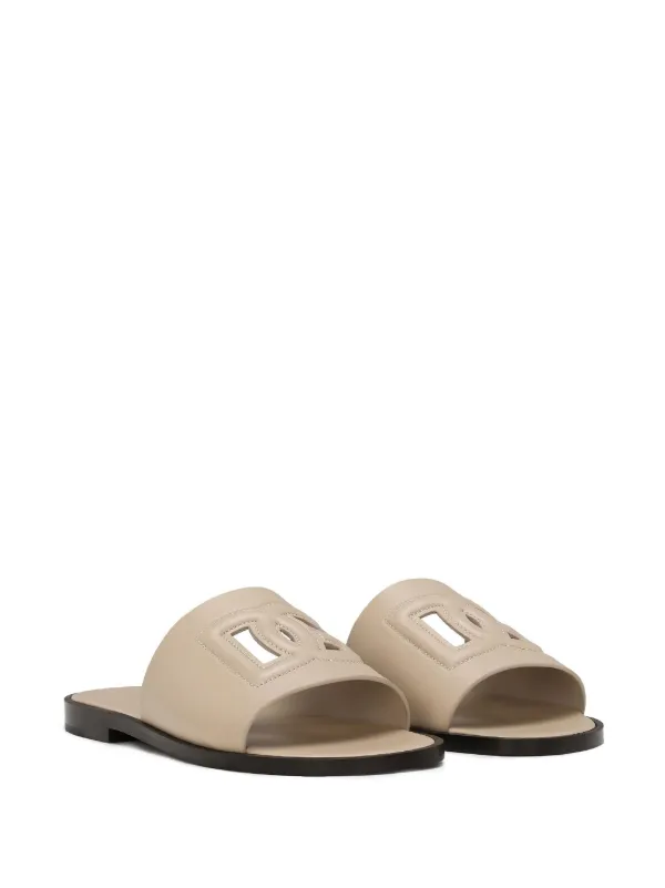 [DOLCE&GABBANA] レザーサンダル Dolce & Gabbana レザー サンダル | ニュートラル | FARFETCH JP