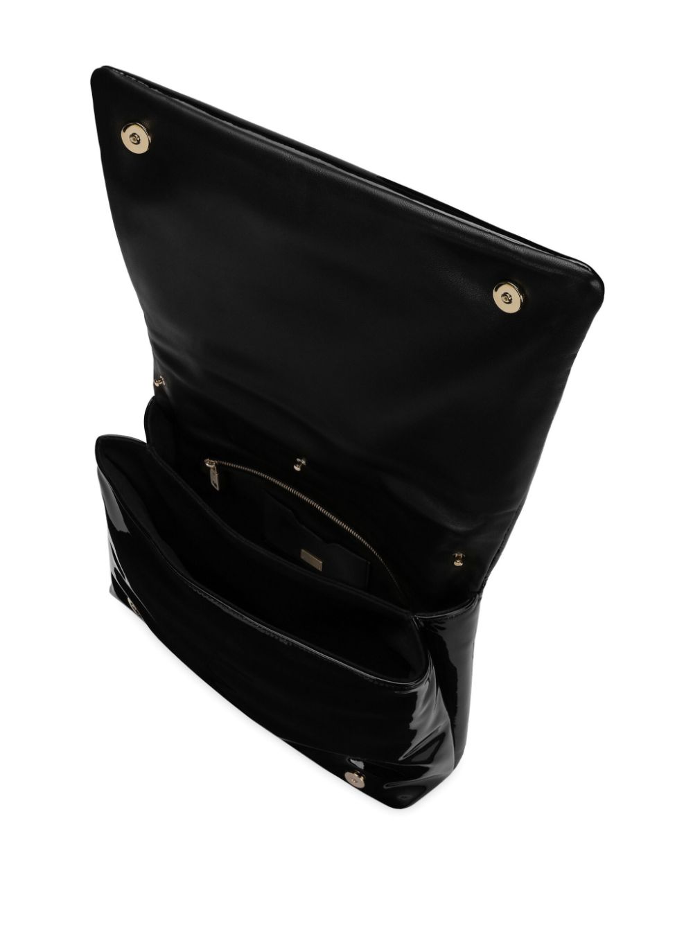 Shop Dolce & Gabbana Soft Dg Logo Leather Bag In Black