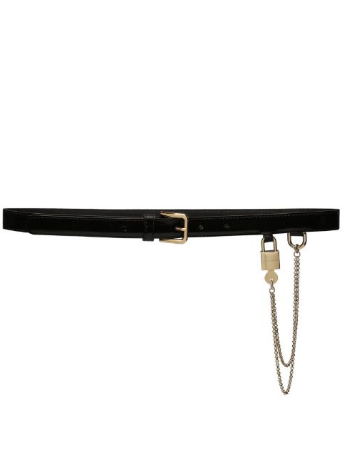 Dolce & Gabbana chain-link patent leather belt Women