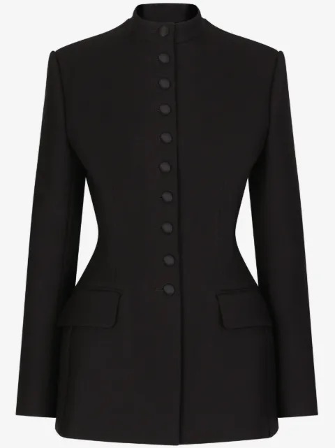 Dolce & Gabbana band-collar single-breasted blazer