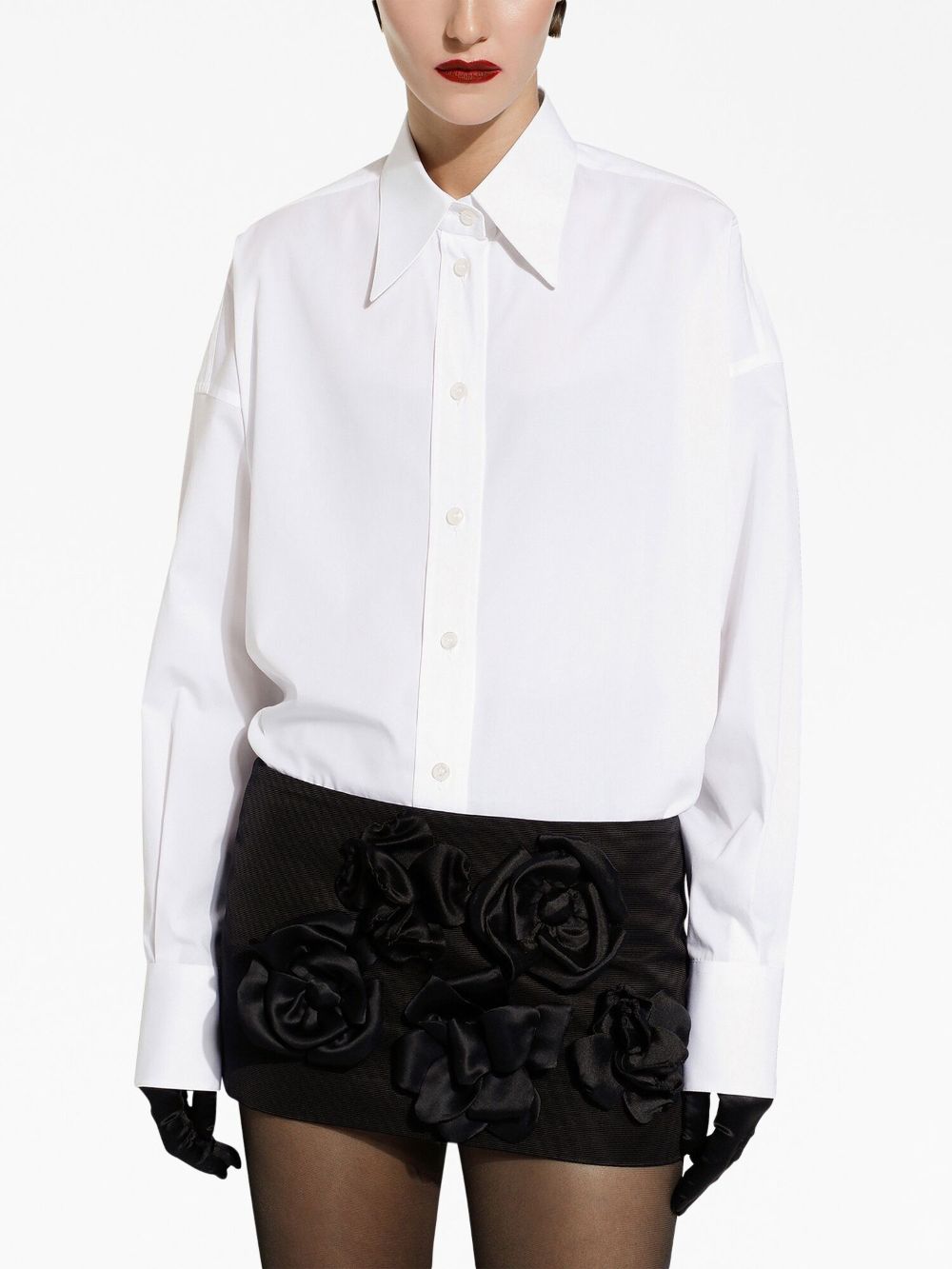 Shop Dolce & Gabbana 3d-floral Motif Mini Shorts In Black