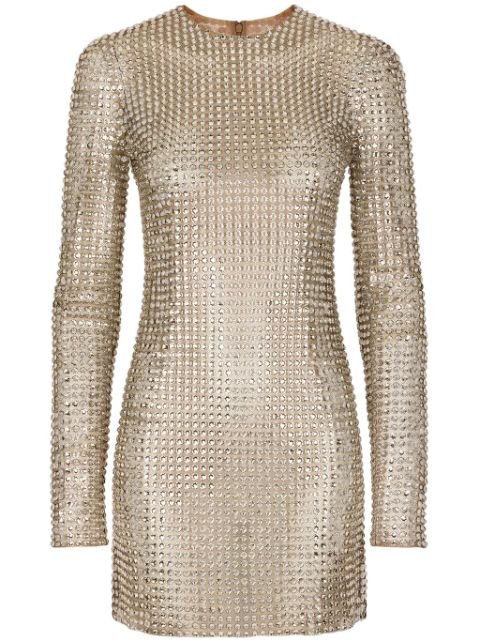 Dolce & Gabbana crystal-embellished mesh minidress Women