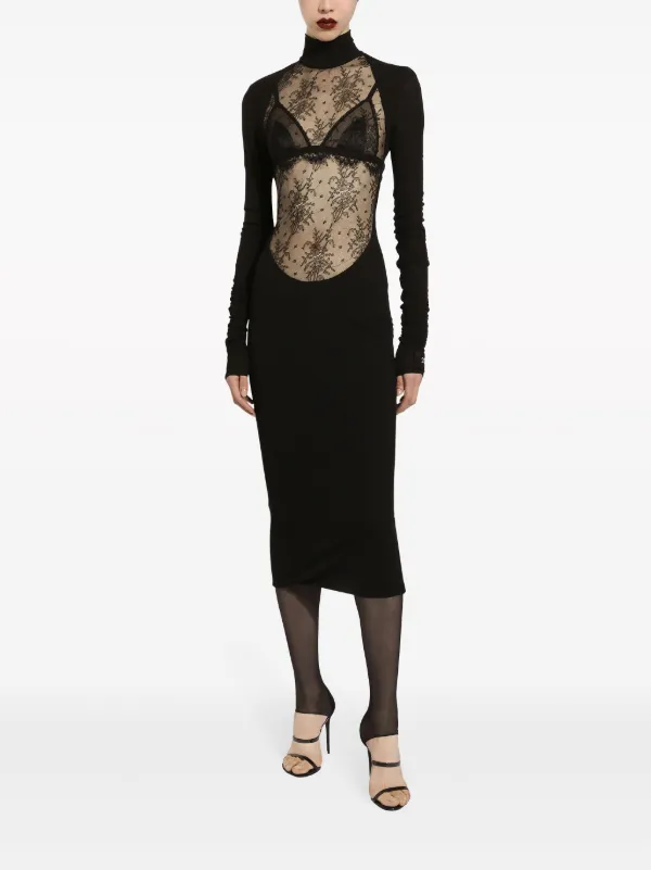 chinese dress ladies Satin Lace Panel Dress main image 1