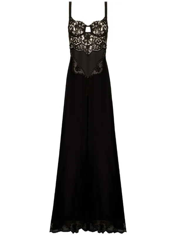 Dolce & Gabbana lace-detail Maxi Dress | Black | FARFETCH BN