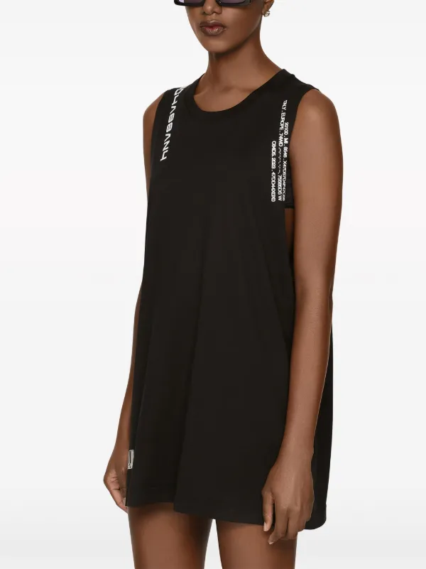 Dolce & Gabbana DGVIB3 プリント ドレス ワンピース ブラック Dolce & Gabbana DGVIB3 logo-print Cotton Dress | Black