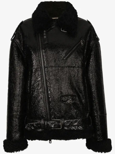 Dolce & Gabbana chamarra con flecos en el cuello 