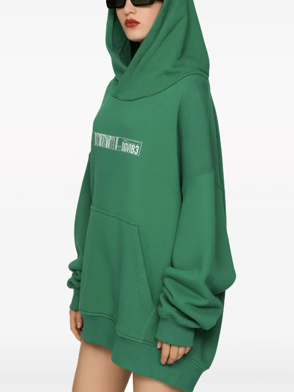 Dolce & Gabbana DGVIB3 グラフィック パーカー ダークグリーン Dolce & Gabbana DGVIB3 logo-print Cotton Hoodie | Green