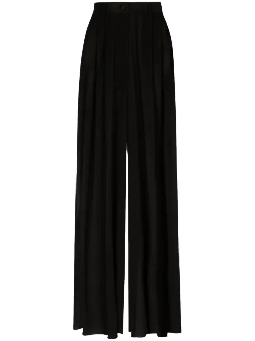 Pantalon en soie stretch à coupe ample - Dolce & Gabbana - Modalova