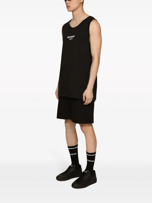 Dolce & Gabbana DGVIB3 logo-print Sleeveless Cotton T-shirt