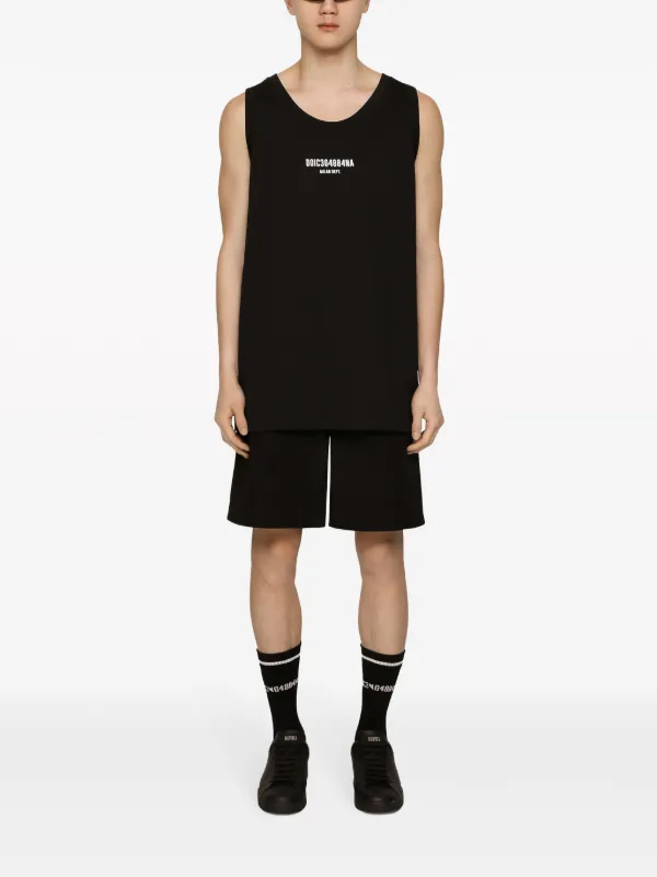 Dolce & Gabbana DGVIB3 logo-print Sleeveless Cotton T-shirt