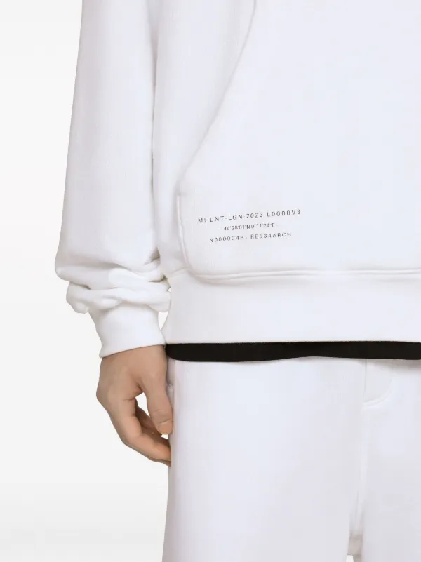 Dolce & Gabbana DGVIB3 プリント フーディ パーカー ホワイト Dolce & Gabbana DGVIB3 slogan-print Cotton Hoodie | White