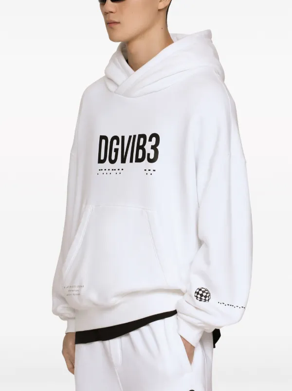 Dolce & Gabbana DGVIB3 slogan-print Cotton Hoodie | White