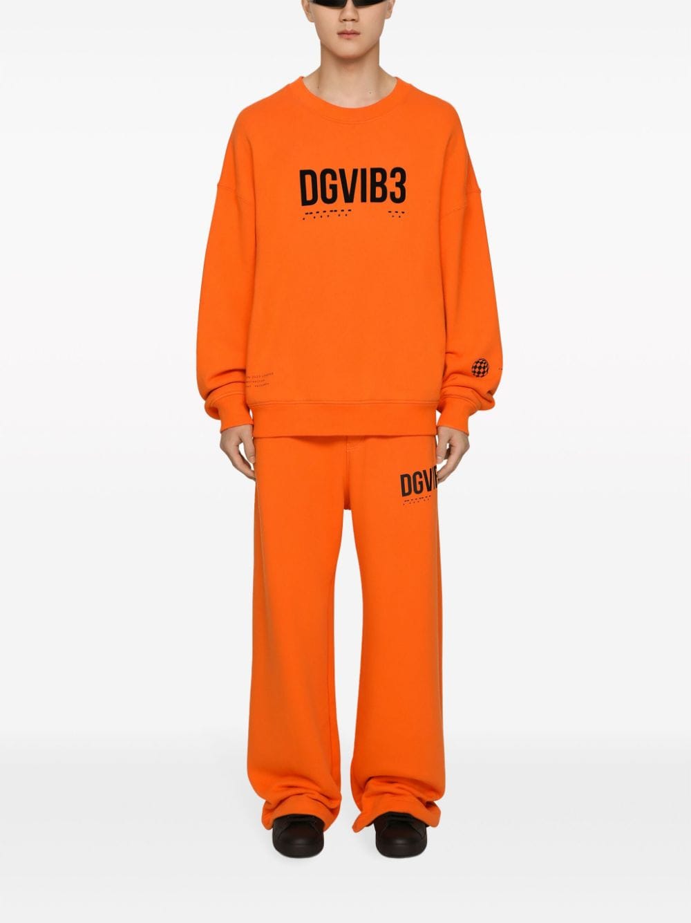 Shop Dolce & Gabbana Logo-print Cotton Hoodie In Orange