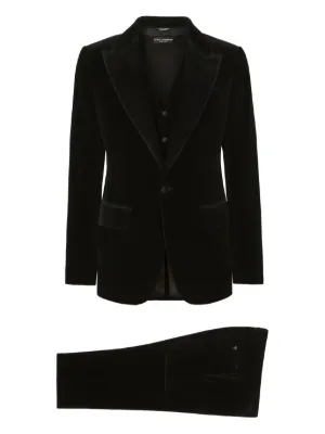 Dolce & Gabbana ピークドラペル シングルスーツ | ブラック | FARFETCH JP