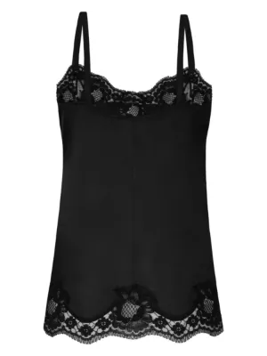DOLCE & GABBANA ドルガバ レース ノースリーブ サイズM Sleeveless Chantilly lace top in Black for Women