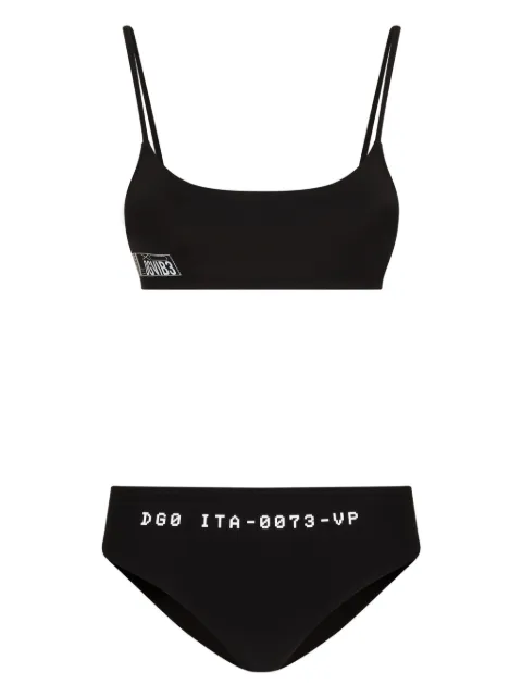 Dolce & Gabbana DGVIB3 logo-print thin-straps bikini 