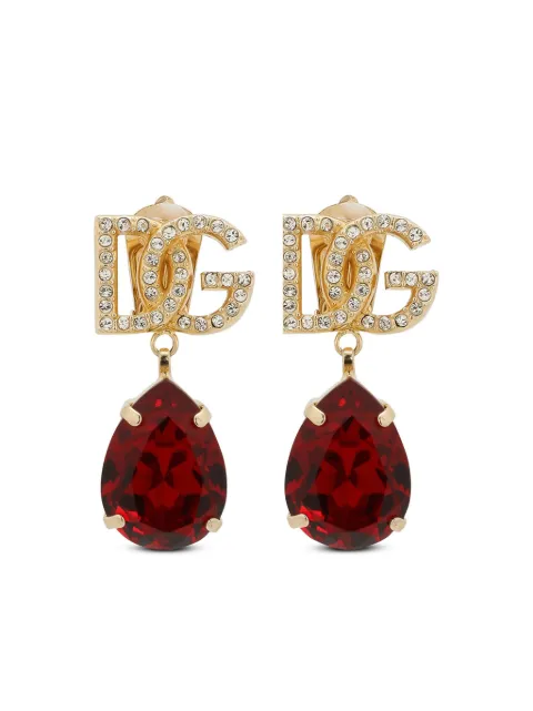 Dolce & Gabbana DG Logo crystal drop earrings