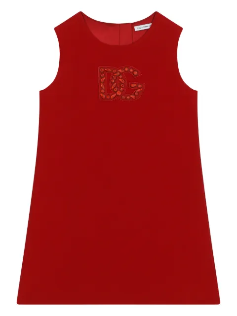 Dolce & Gabbana Kids logo-embellished A-line midi dress