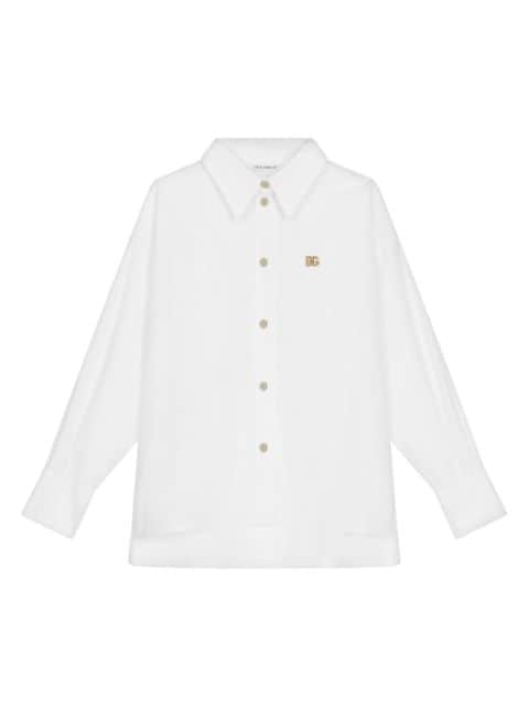 Dolce & Gabbana Kids logo-plaque cotton shirt