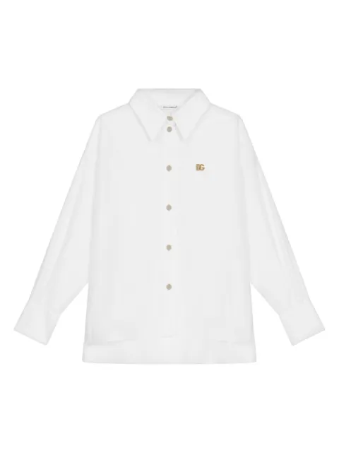 Dolce & Gabbana Kids logo-plaque cotton shirt