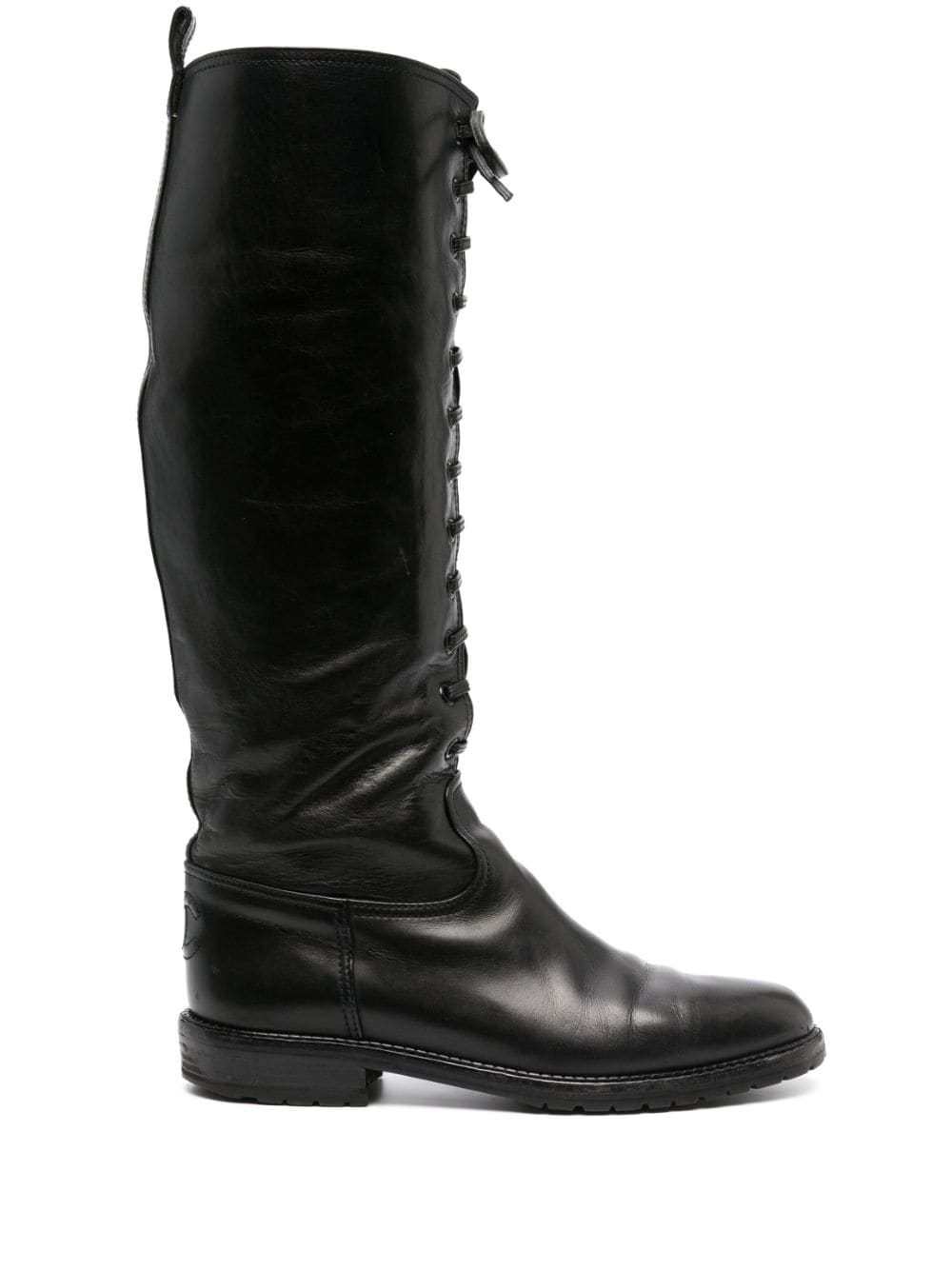 CHANEL Pre-Owned 2000s lace-up knee-high boots