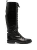 CHANEL Pre-Owned 2000s lace-up knee-high boots - Black